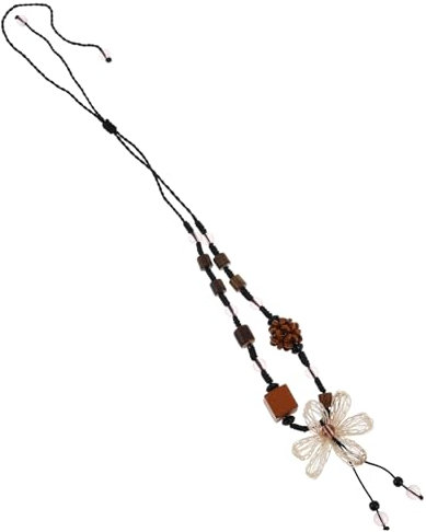 WRITWAA Boho Holzperlen Halskette Vintage Blumen Choker Schmuck Für Damen Sommer Strand Collier Leicht Und Komfortabel Design Für Elegante Kragenknochen Betonte Outfits