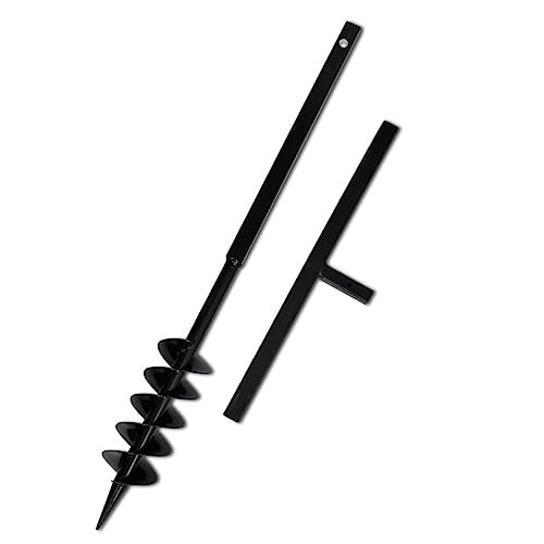LLEZKBR Furniture Select Erdbohrer mit Griff Schlangenbohrer 100 mm Doppelspiralen Stahl schwarz