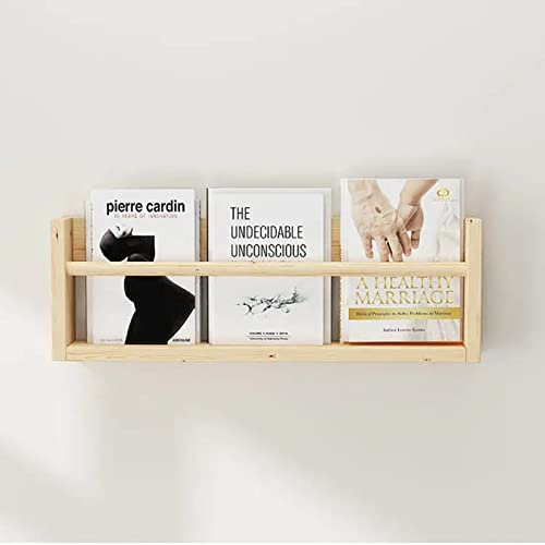 VAESAZDSZ Wand-Zeitschriftenregal aus Holz, Bücherregal zur Wandmontage, dekorative Aufbewahrungskörbe für Bücher, Prospekthalter für Wartezimmer