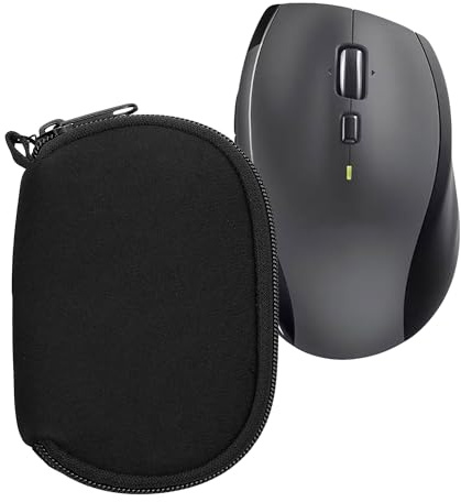 kwmobile Neoprene Case Compatible with Logitech M720 TRIATHLON / M705 MARATHON - Case for Mouse Soft Pouch Carry Bag - Black