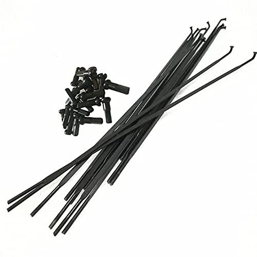 KFXYSM Fahrradspeichen,Speichen 12 Teile/los Kohlefaser-Räder Gebrauchte Speichen Vorder- und Hinterräder Bike Speichen Rennrad schwarz(292mm)