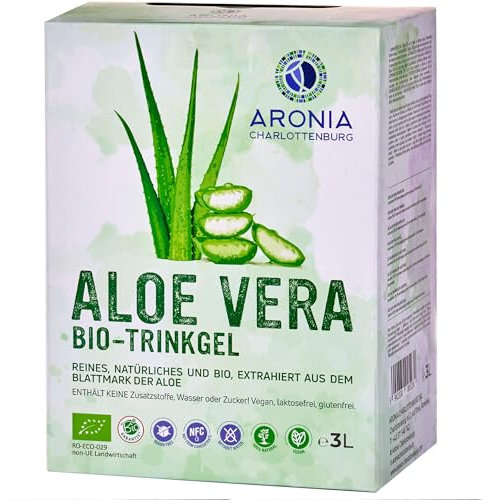 Aloe Vera Trinkgel Bio 3L Vorratspack - 99,7% Pures Aloe Vera Gel für die Tägliche Hydration von Innen - Unterstützt Stoffwechsel & Detox - Ohne Zucker, Vegan & Kaltgepresst