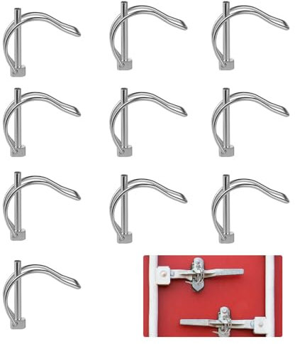 Pack of 10 Folding Splint in D Shape, 4.5 mm x 40 mm Pipe Folding Pins, Pin Pipe Folding Pins, Carbon Steel Locking Pin for Farm Tractors, Trailers and Lawnmowers