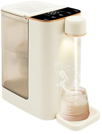 RjcdOPL Distributeur d'Eau Chaude Instantanée, 2000W 3L, 5 Températures Réglable Débit Quantitatif, Écran Tactile LED avec Filtre du Charbon Actif, Sécurité Enfant, Éclairage Nocturne