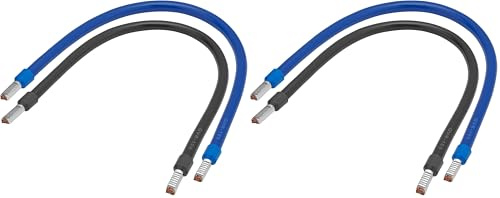 Embouts de cablage pré isolé - Connecteur électrique - Set De Cables De Connexion Avec Embout Sertie Bleu Noir H07Vk 10 mm ² 0,26M - Debflex - 707741 (Lot de 2)