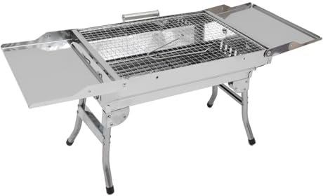 ibasenice Barbecue Pliable en Acier Inoxydable pour Camping Grille de Barbecue Robuste Facile à Déployer Transporter