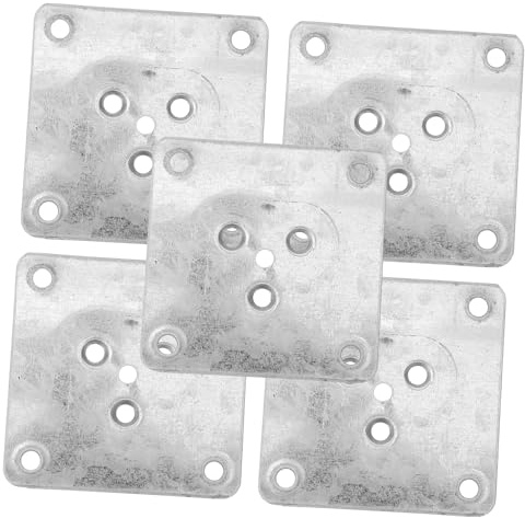 Tofficu Piastre di Fissaggio in Ferro per Gambe Mobili da 5 Pezzi, Spesse e Leggere, per Tavoli e Armadi, Supporto Resistente per Piedini Divano Argento