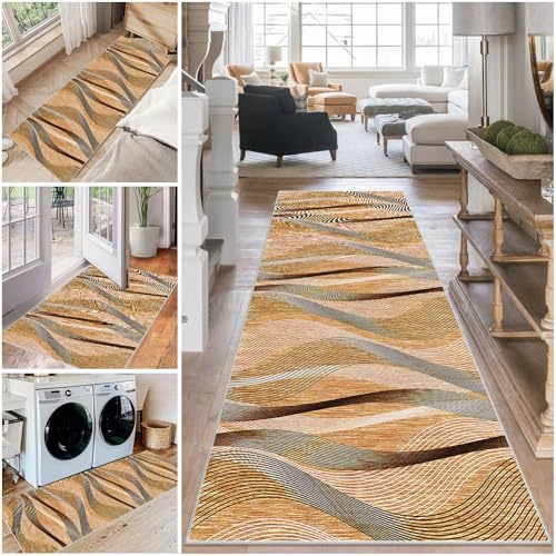 Teppich Läufer Flur rutschfest 50 x 150 cm Küchenläufer Teppich Küche Flurläufer Lang Waschbarer Küchenteppich Teppichläufer Flur Korridor Teppich Läufer für Küche, Eingang, Wohnzimmer, Schlafzimmer