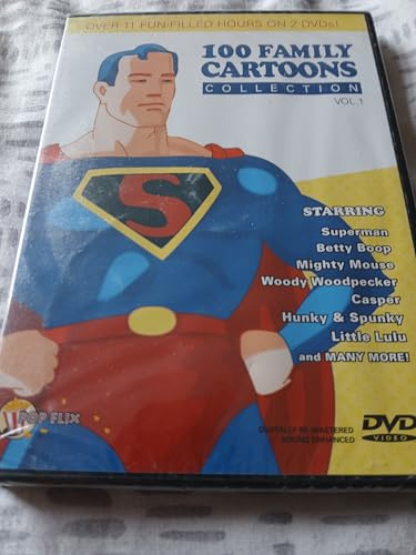100 Cartoons Super man Betty Boop Mighty Mouse Woody Woodpecker Casper Hunky and Spunky Little Lulu Clutch Cargo Mutt and Jeff UB Iwerks Toon Town DVD SET