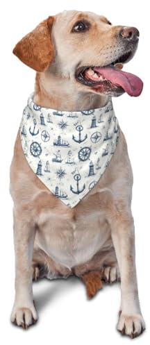 Hundehalstuch mit Anker-Motiv, für kleine, mittelgroße und große Hunde, verstellbar, niedliches Katzentuch, Dreieck-Lätzchen, Schal, Taschentuch, Zubehör