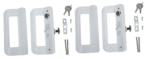 Gadpiparty 2 ensembles Poignée de Porte Coulissante Aluminium Robuste Serrure Résistante Corrosion pour Portes Coulissantes Placards et Garages Design Simple et Installation Facile