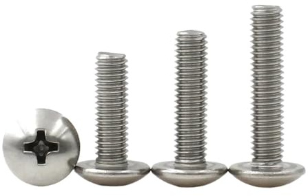 10 pezzi M4 M5 M6 304 A2-70 Viti in acciaio inossidabile a testa piatta con testa a croce rotonda grande(22mm,M5 10pc)