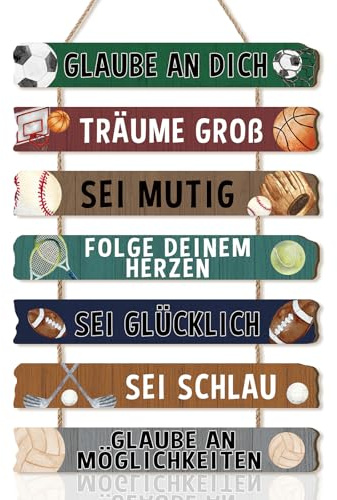 Celestdeco Sport 7er Haengeschild Fussball Basketball Jungenzimmer Wanddeko