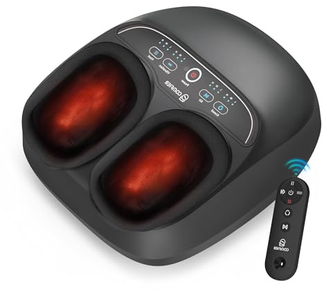 COMFIER Foot Massager with Heat, Compression & Vibration Shiatsu Feet Massager for Plantar Fasciitis, Neuropathy, Electric Foot Warmer Remote Control, Gifts for Women, Men