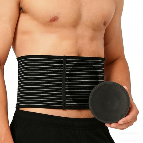LLOGVLTU NabelbruchBandage,Hernie Bauchweggürtel für Frauen und Männer,Bauchstützbandage mit Kompressionspolstern,Nabelbruchgürtel eignen sich für Hernie Nabel,Inzisional und Bauchbrüche.(S/M)