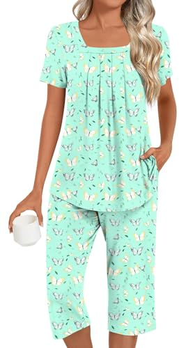 LONGYUAN Women's Pajama Set 2026 Summer Sleepwear Pjs 2 Piece Lounge Soft Nightwear Sets Medium