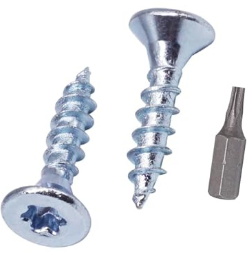 SKIR'CO (200 pièces) Vis à bois en acier zingué 3,5 x 12 mm, tête fraisée Torx, vis pour panneaux de particules, entièrement filetées