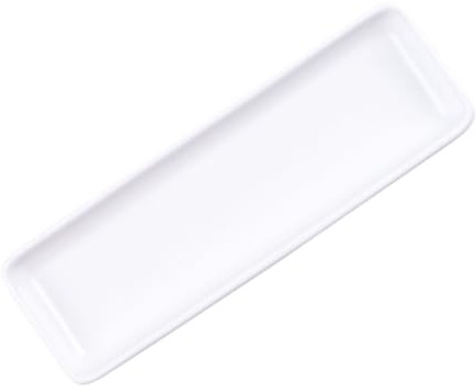 BIUDECO Plato de Cerámica Alargado Blanco para Sushi y Aperitivos, Diseño Ecológico y Resistente, para Restaurantes y Reuniones Familiares