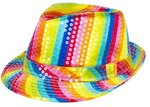 BF Souvenirs Pailletten Partyhut Popstar Sequence – Glitzerhut für Damen & Herren, Festival Hut, Disco & 80er 90er Party Accessoire, Fasching Karneval JGA Silvester