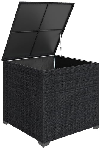 Outsunny Baúl de Almacenaje Exterior Arcón Exterior 72x72x70 cm Negro