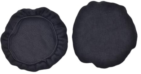 TOVINANNA Copertura per Cuffie Elasticizzata Nero, Lavabile e Protettiva per Padiglioni Auricolari da 6-8,5 Cm, Confezione da 2 Pezzi Adatta per Auricolari e Cuffie da Aviazione