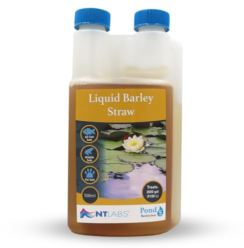 NT Labs Pond Barleyclear Liquid Barley Straw (500ml Treats 9100L) | Natural liquid extract optimises water chemistry parameters by consuming phosphates to control green water & blanket weed.