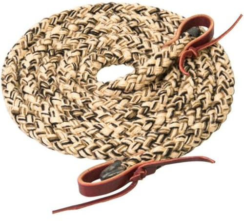 Weaver Leather Silvertip - Rienda de Trenza Hueca, 35-5300-W29, Bronceado/Negro/Marrón, 5/8-Inch x 10-Feet