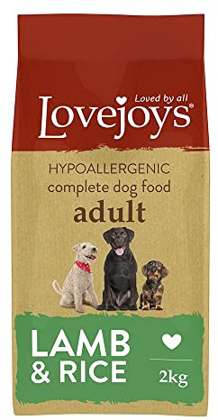 Lovejoys Complete Dry Dog Food Hypoallergenic Recipe, Lamb & Rice, 2kg - Wheat-Free Dried Dog Biscuits and Sensitive Dog Food Dry