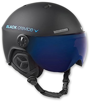 Black Crevice Skihelm mit Visier, Gstaad, BCR143921, schwarz/blau, Gr. S/M