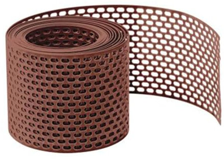 Fassadenprofile Vogelschutzgitter 5m x 50mm, Rot Traufgitter aus PVC, Lüftungsband für optimale Fassaden- und Dachbelüftung