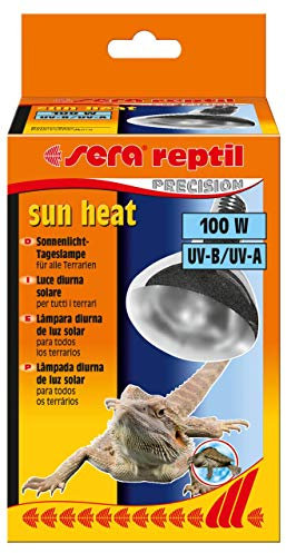 sera reptil sun heat 100 W - Sonnenlicht-Tageslampe für Terrarien, Black
