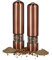 2 macinapepe elettrico in set, macina spezie o macinasale, con meccanismo in ceramica alimentato a batteria, con luce, ricaricabile, bronzo