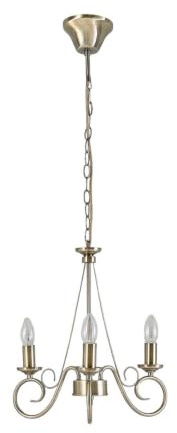 Lindby Kronleuchter Marnia (Retro, Vintage Antik) in Bronze aus Metall (3 flammig E14) - Pendelleuchte Hängelampe Lüster Lampe Deckenleuchte Deckenlampe Wohnzimmerleuchte