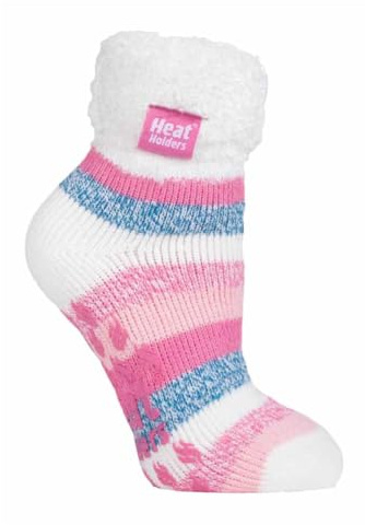 HEAT HOLDERS - Ladies Extra Soft Fluffy Non Slip Thermal Low Cut Ankle Slipper Lounge Bed Socks with Grips