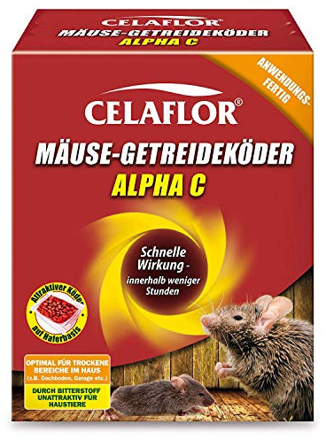 Celaflor - Esca per topi, Alpha C, pronta da usare, attraente esca per combattere topi con principio attivo innovativo, 20 x 10 g