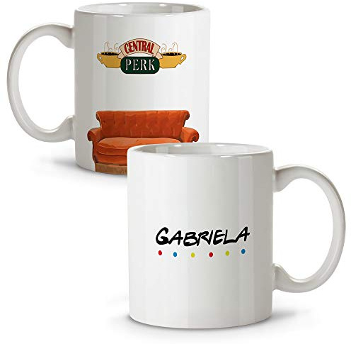 LolaPix Taza Friends personalizada con nombre. Regalos Frikis personalizados. Tazas personalizadas de cerámica. Varios diseños y colores de Interior. Friends