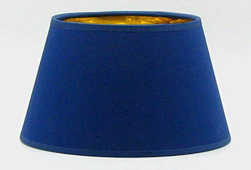 Paolo Rossi paralume coprilampada in tessuto cinzato blu interno oro - produzione propria - made in Italy (modello impero, diametro 18)