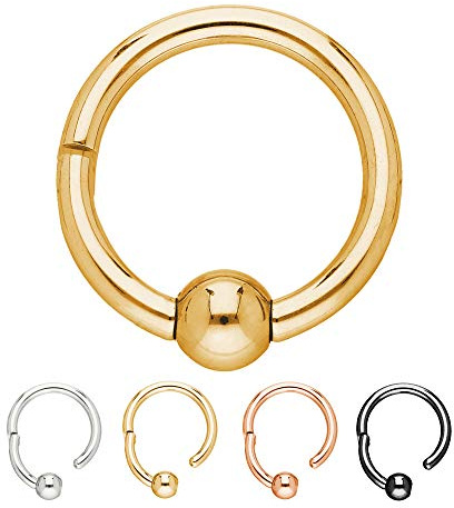 Treuheld® Segmentring-Clicker Piercing mit Kugel | 4 Farben - 5 Größen