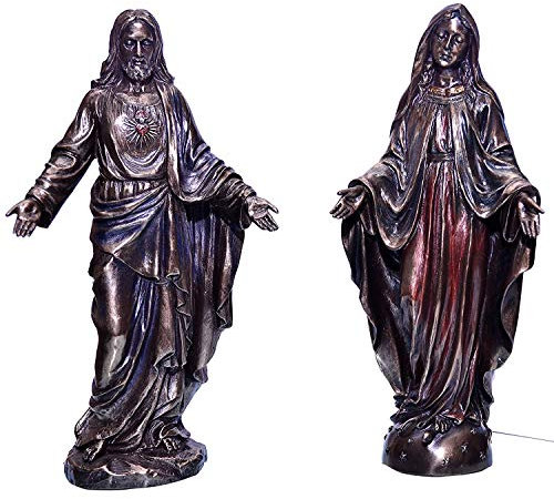 Riesiger Korb JC 3 – Frohe Christus mit Isha-Mashi | Christliche Skulptur Lord Jesus Christus Statue für christliche Heimdekoration, Skulptur groß, 22,9 cm, Bronze