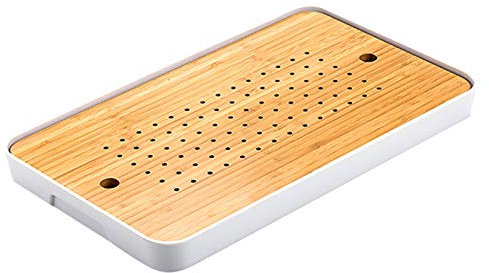 H-M-SJZ Set da tè Kung Fu, Vassoio di tè in Stile Giapponese, Tavolo da Salotto Semplice della Famiglia, Tipo di Stoccaggio dell'Acqua di Cerimonia del tè, Tavola di tè Piccolo, Vassoio di bambù