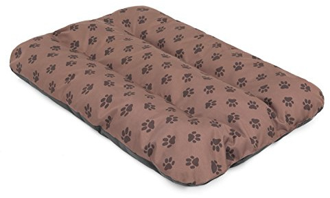 PillowPrim Hundematratze Hundesofa Liegen Hundekissen Sofa Matratze Hundekorb Bett Tierbett Weich Haustierbett Hundeliegen Kissen R1-90 x 60 cm Hell Braun Pfoten
