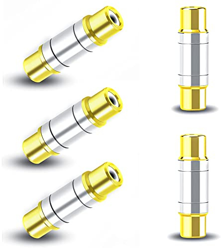 Lewttyer Cinch Cinch Buchse Kupplung Rca Verbinder RCA Chinch Adapter Audio Video Verbindung Verbindungsstück Verlängerung Adapter Vergoldet 5Pcs