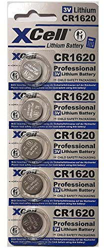 XCell Pile Bouton au Lithium 1620 CR1620 3V, Lot de 5 Piles