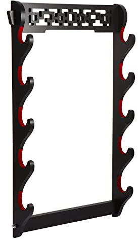 FOXSMZZ 5-Tier Schwert Halter Wandhalterung Samurai Schwert Stand Display Katana Wakizashi Tanto Wandaufhänger Schwert Rack Fünf Schicht (5-Tier)