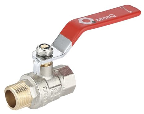 zencQ Valvola a Sfera 1 Pollici MF Maniglia a Leva - PN40 bar Rubinetto a Sfera Ottone Con Leva per uso industriale, barili di acqua piovana con filettatura interna e filettatura esterna (1 '')