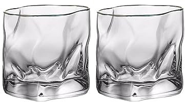 PEKJI Verre à vin créatif Verre Cristal Verre à Whisky Verres à Cocktail carrés 280 ML/9.5 oz pour Bar