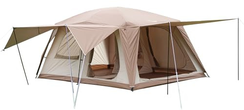 Vidalido 8-10 Person Camping Tent with 3 Door 2 Room Large Family Cabin Tents, Double Layer Waterproof Portable Glamping Tent, Big Tents for Outdoor Picnic Camping Hiking and Family Gathering