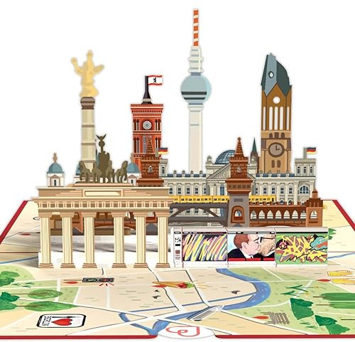 papercrush® Pop-Up Karte Berlin - Besonderer Gutschein oder Geldgeschenk für Berlin Reise, 3D Geschenkkarte oder Hotelgutschein zum Geburtstag, Geschenkidee für einen Städtetrip in Deutschland