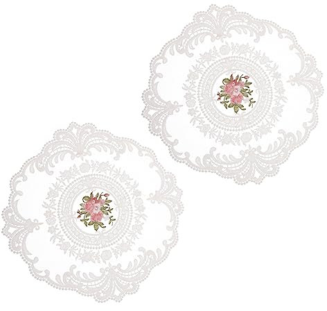 BESTonZON 2stücke Lace Tischsets Waschbare Platzmatten Aus Weichem Material Für Feiern Fotografie Und Tägliche Nutzung Elegante Tischdekoration Für Jeden Anlass