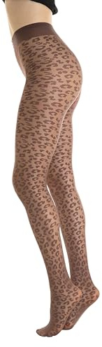 Gi&Gi Collant Donna Velati,collant Fantasia Animale a Leopardo 20 Denari N.1307 (S/M, Marrone Scuro)
